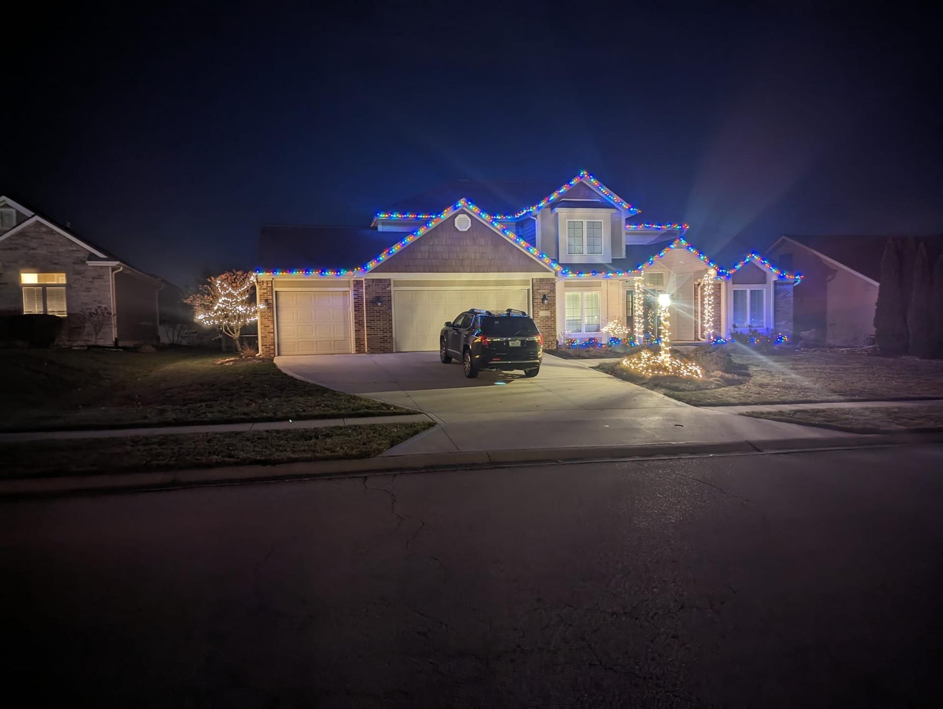 Holiday Light Installation - Fort Wayne landscaping project by Minnick Lawn and Landscaping
