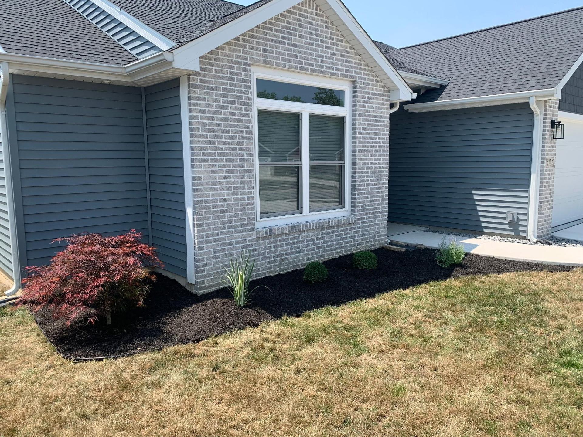 Finished front landscaping