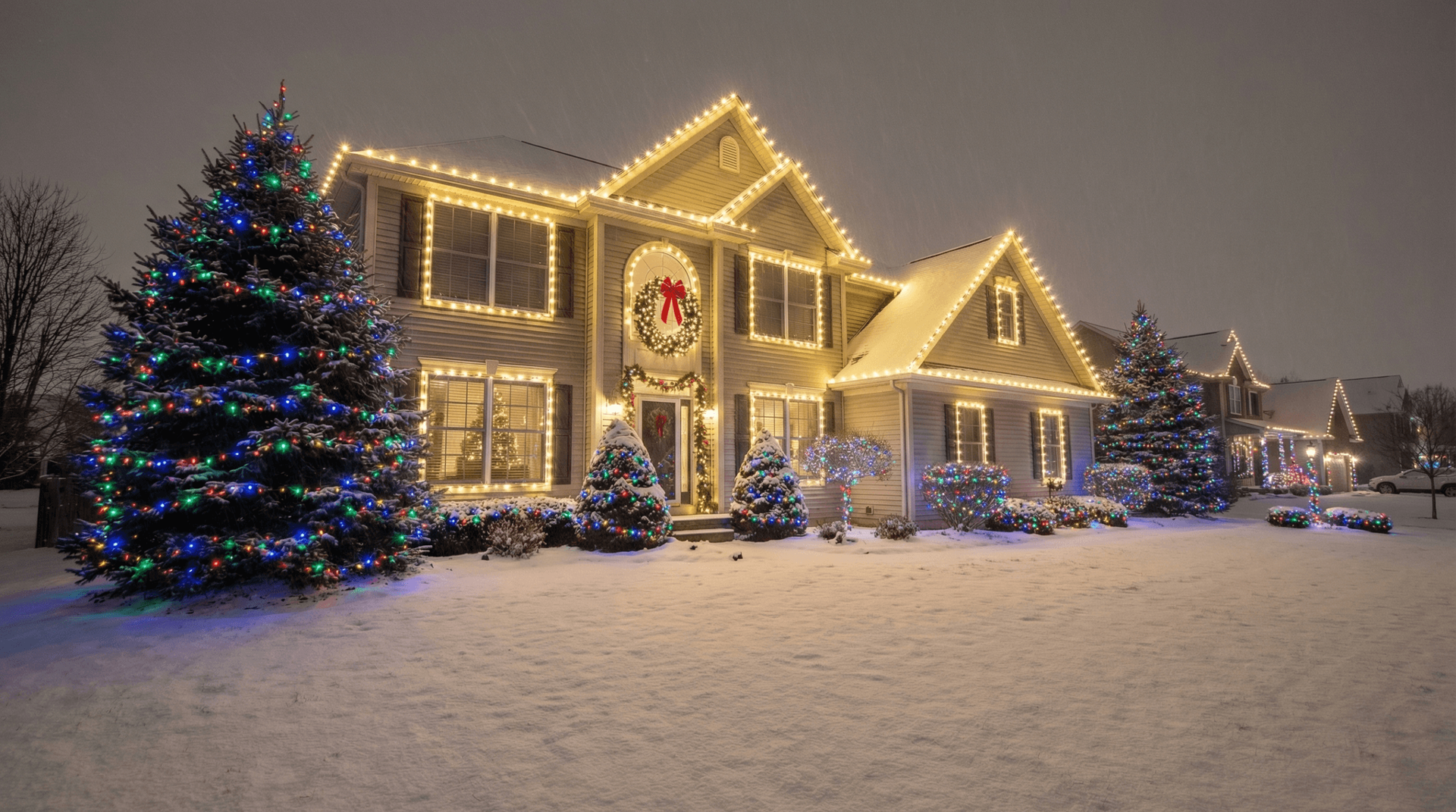 Holiday light installation in Fort Wayne Indiana