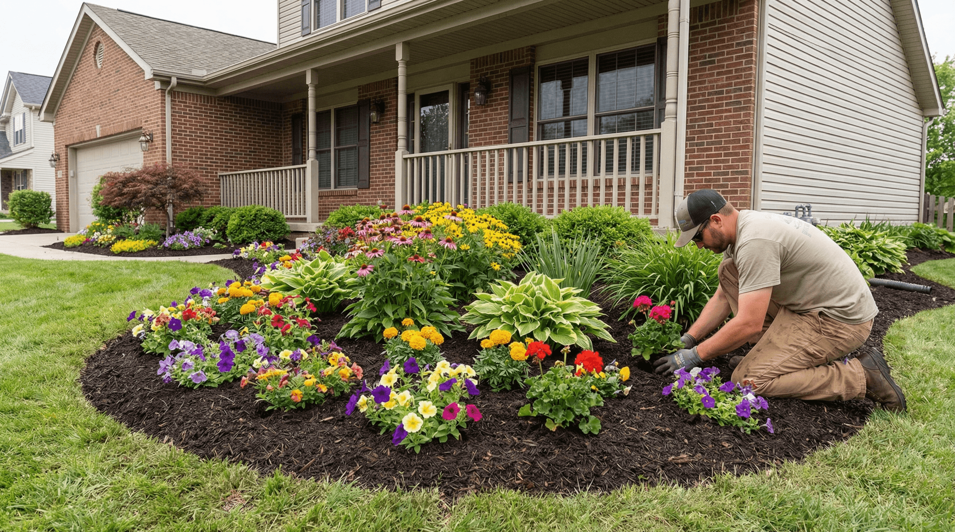 Professional lawn installation and sod renovation at a Northeast Indiana residential property