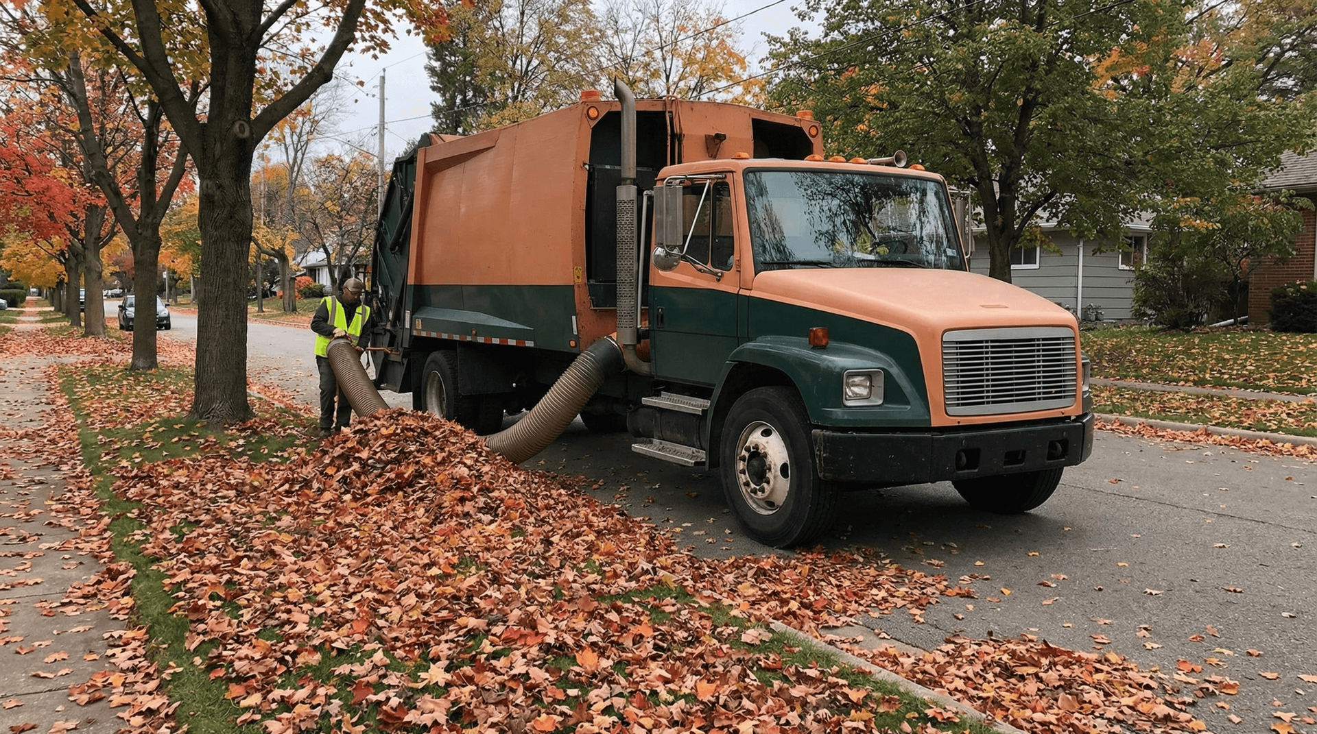 Leaf mulching and composting service turning fall debris into garden nutrients in Fort Wayne