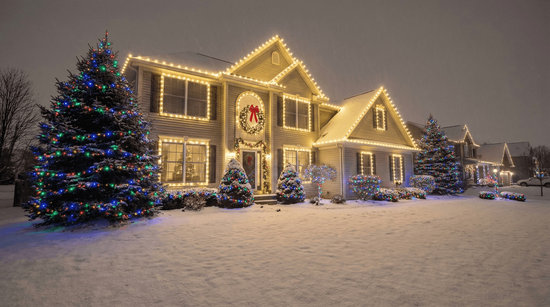 Holiday light installation in Fort Wayne Indiana