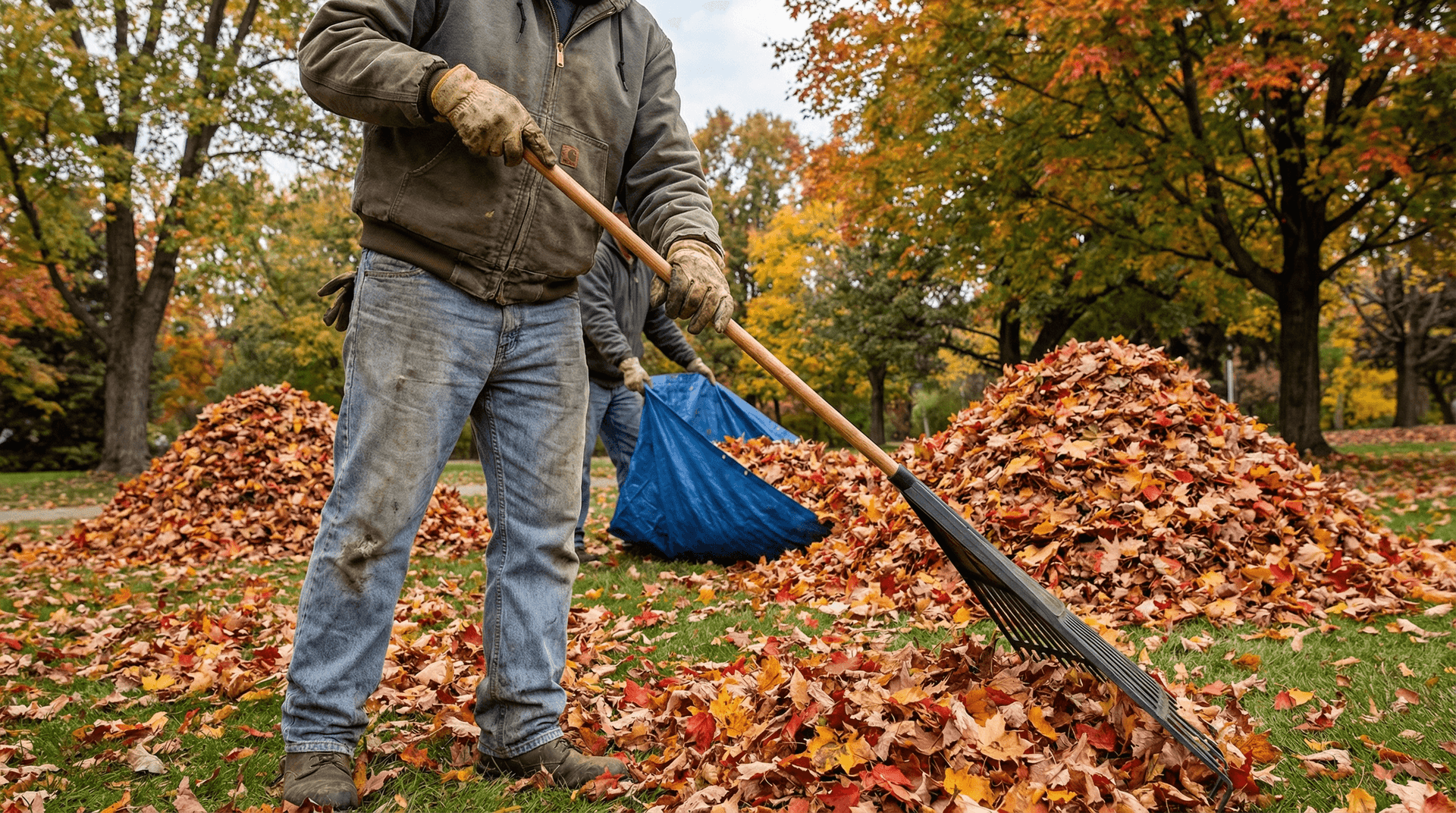 Seasonal leaf management and fall cleanup plan for Northeast Indiana properties