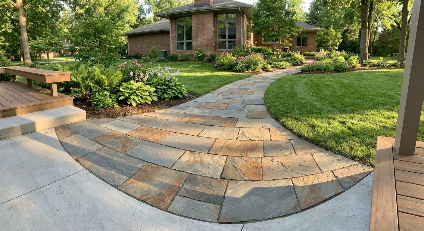 Flagstone Walkways in Fort Wayne: Design Ideas & Installation - Minnick Lawn & Landscaping Fort Wayne