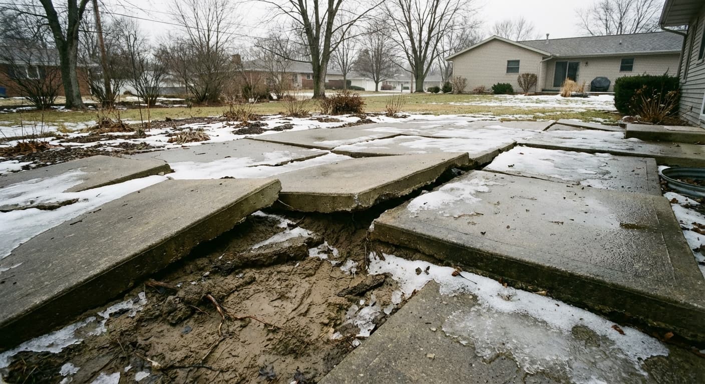 Why Indiana's Freeze-Thaw Cycle Destroys Patios, Walkways & Retaining Walls