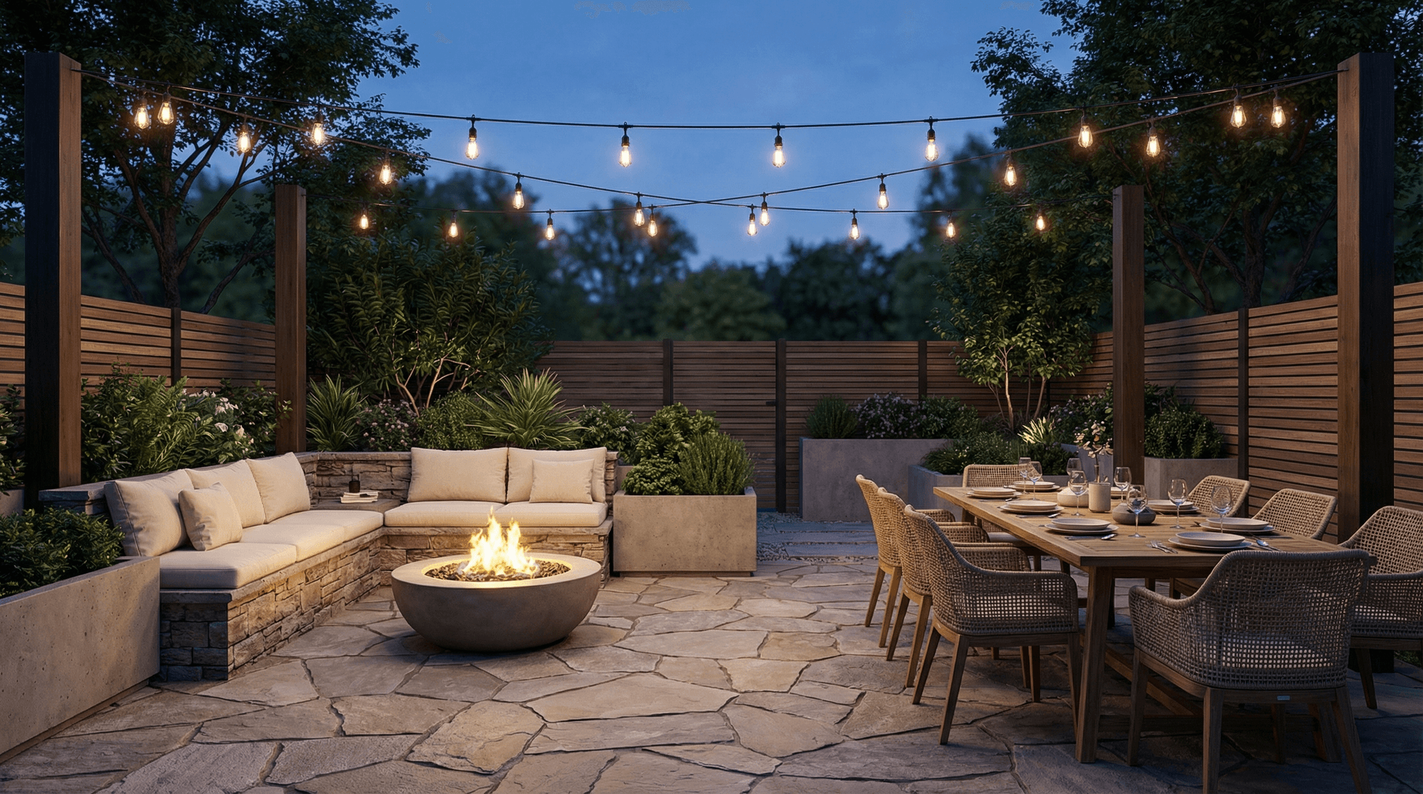 Hardscaping design ideas including paver patios and stone retaining walls for Fort Wayne Indiana homes