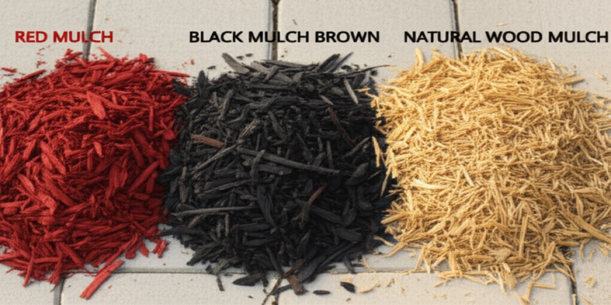Different colored mulches displayed in Fort Wayne landscape