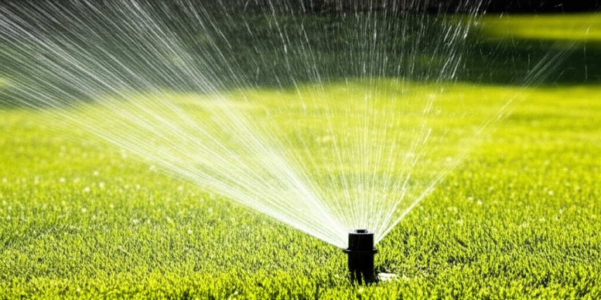 Sprinkler watering healthy green lawn during Fort Wayne summer